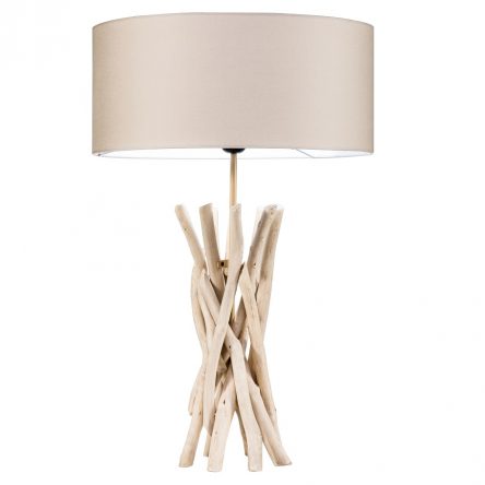 Natural Drift Wood Table Lamp Light Kaki D 40 x H 60 cm