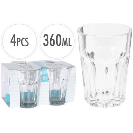 Drinking Glass Set of 4 pieces 360 ML